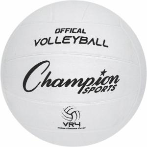 Champion Sports® Rubber Volleyballs – Official Size, Durable for Indoor & Outdoor Use, Premium Equipment for Beginners and Competitive Play, White & Assorted & Colors Available(White (Single Ball))