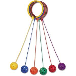 Champion Sports Skip Ball Ankle Toy for Kids, Pack of 6, Assorted Colors – Durable Hopper/Swingball Set with 18-Inch Cord, 5.5-Inch Diameter Ankle Ring – Fun Jumper and Exercise Equipment(18″ Long  5.5″ Dia. Ankle Ring)