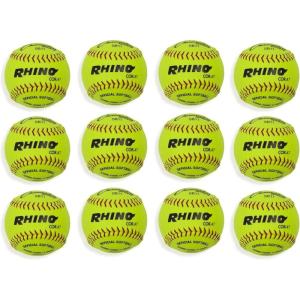Champion Sports® Softballs – Leather & Synthetic Softballs for Practice or Game Play, Multiple Sizes, Cores & Styles, NFHS Approved & Training Sets Available(Synthetic Leather Cork Core (Pack of 12))
