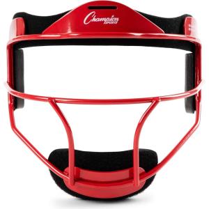 Champion Sports Steel Softball Face Mask – Durable Fielder’s Mask for Youth & Adults, Protective Headgear for Indoor & Outdoor Play, Multiple Colors Available(Red)