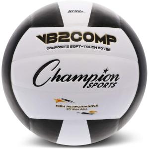 Champion Sports VB Official Composite Synthetic Leather Game Volleyball – Multiple Colors(Black/White)