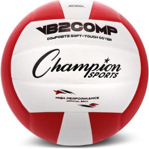 Champion Sports VB Official Composite Synthetic Leather Game Volleyball – Multiple Colors(Red/White)