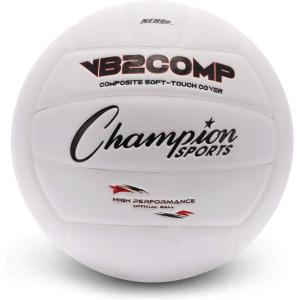 Champion Sports VB Official Composite Synthetic Leather Game Volleyball – Multiple Colors(White/White)
