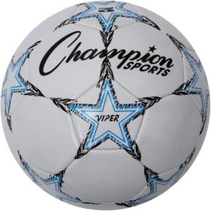 Champion Sports Viper Soccer Ball – Sizes 3, 4, 5 – Soft Touch TPU Cover, Durable Butyl Bladder, Youth & Adult Training Ball for Indoor & Outdoor Play, Multi-Color Design(Size 5)