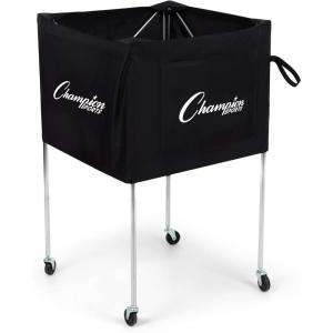 Champion Sports Volleyball Cart & Equipment Storage, Durable Aluminum Frame for High Volume Practices & Training Sessions, 24 to 40 Ball Storage Sizes(Collapsible Cart (30 Ball Capacity))