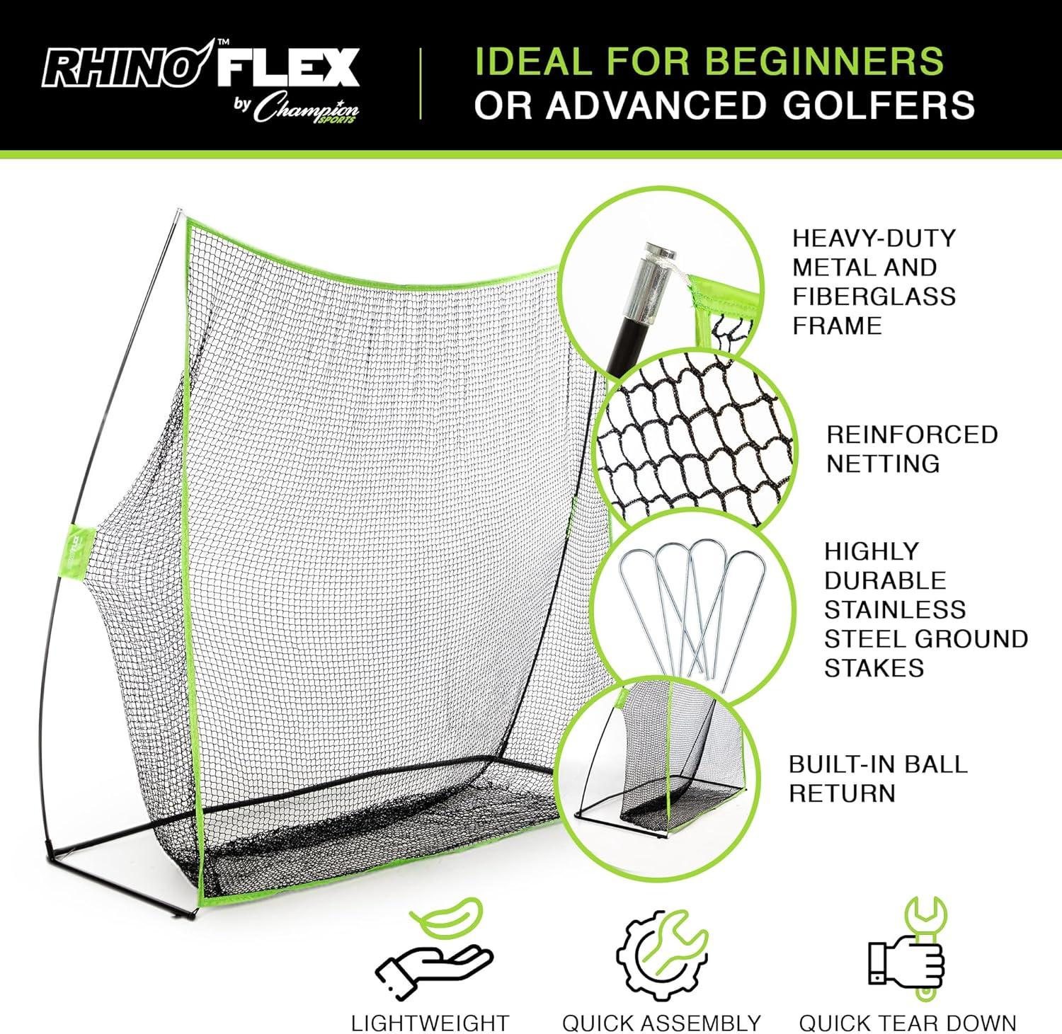 image:imageChampion Sports Rhino Flex Golf Net 7 x 7 Practice Net with Target for Enhanced Precision
