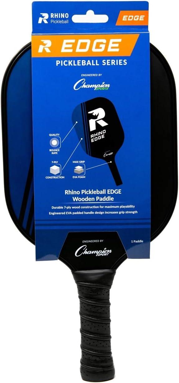 image:imageChampion Sports Rhino Pickleball Paddles Indoor or Outdoor Pickleball Paddles in Wood Aluminum Fiberglass Graphite Multiple StylesRhino Edge Wood