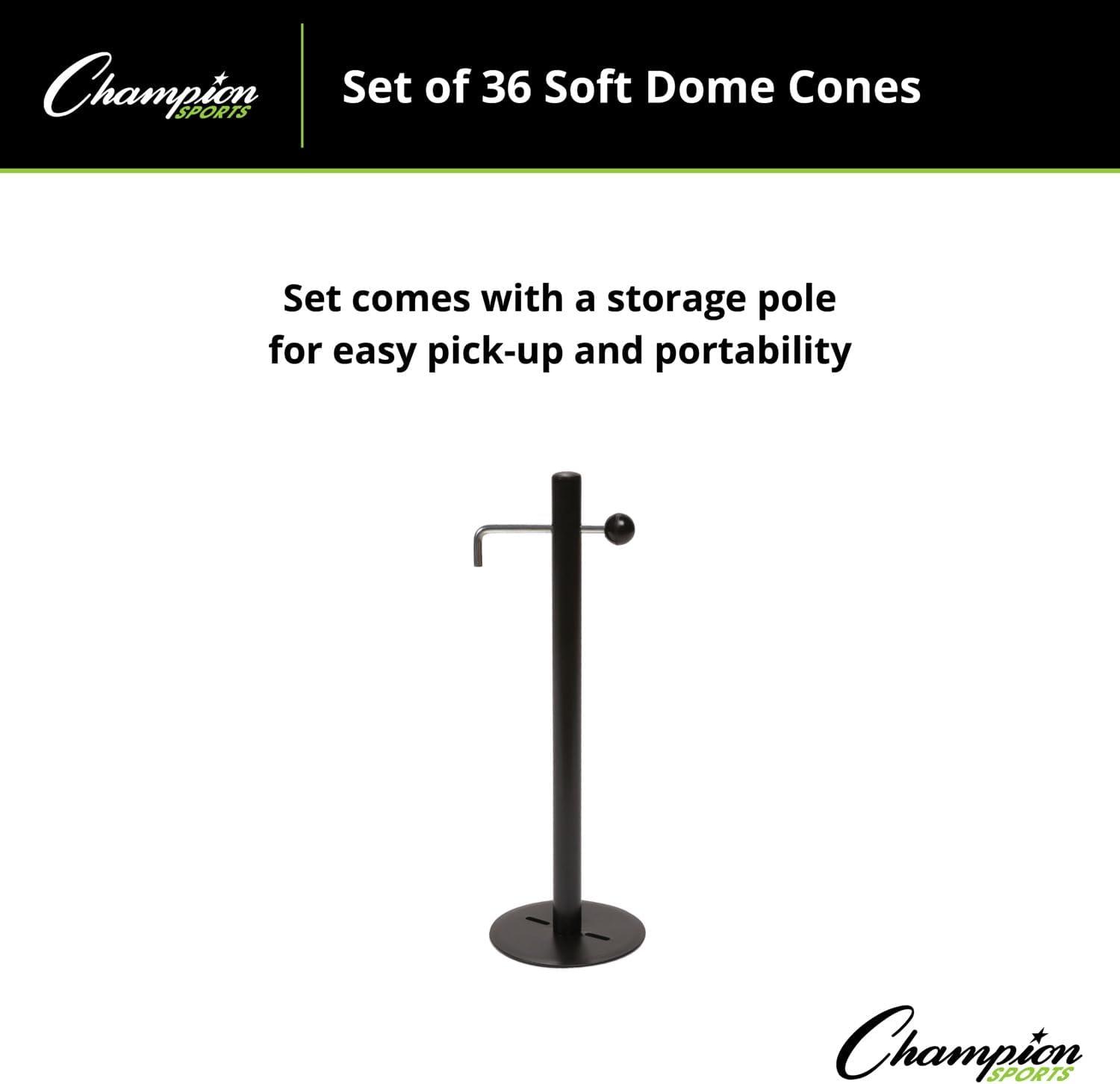 image:imageChampion Sports Soft Dome Cone Sets for Athletics and Social Distancing Assorted Colors