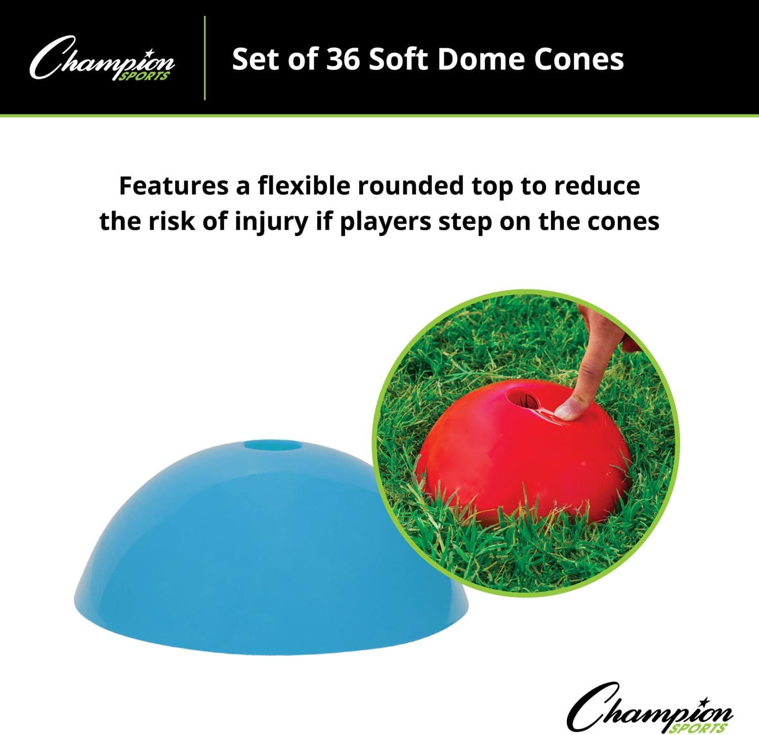 image:imageChampion Sports Soft Dome Cone Sets for Athletics and Social Distancing Assorted Colors