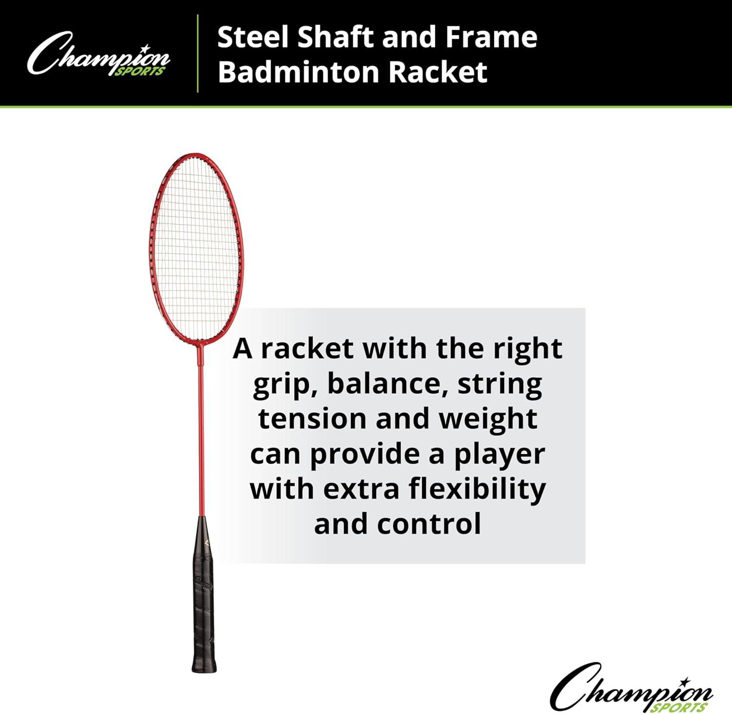 image:imageChampion SportsSteel ShaftFrame Badminton RacketRed