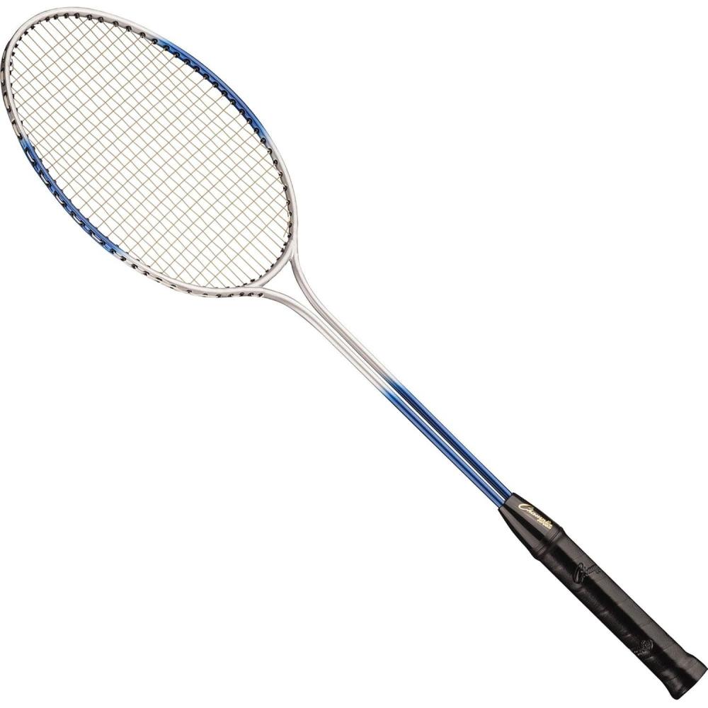image:imageChampion Sports 26 Twin Shaft Badminton Racket with Braided Nylon Strings Single Racket SilverBlue For All Skill Levels