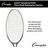 Champion Sports 24″ Twin Shaft Badminton Racket with Nylon Coated Steel Strings (Single Racket) – Silver/Blue – for Beginners