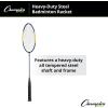 Champion Sports 26″ Steel Single Shaft Badminton Racket with Nylon Coated Steel Strings (Single Racket) – Blue/Yellow – for All Skill Levels