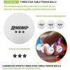 Champion Sports 3 Star Table Tennis Ball Pack, Tournament Grade, White, 40mm Seamless Design, 6 Balls