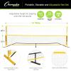 Champion Sports Adjustable Sport Net: Portable Sport Game Net for Volleyball, Tennis, Pickleball, and Badminton – Multiple Widths(Yellow (14’W x 63″H))