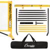 Champion Sports Adjustable Sport Net: Portable Sport Game Net for Volleyball, Tennis, Pickleball, and Badminton – Multiple Widths(Yellow (20’W x 63″H))