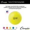 Champion Sports Field Hockey Balls, Regulation Size, 12-Pk, 2.75” Each – NFHS-Approved Sports Hockey Ball Set for Fields, Grass, Turf – High Visibility in Multiple Colors(Yellow (Pack of 12))