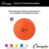 Champion Sports Field Hockey Balls, Regulation Size, 12-Pk, 2.75” Each – NFHS-Approved Sports Hockey Ball Set for Fields, Grass, Turf – High Visibility in Multiple Colors(Orange (Pack of 12))