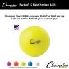 Champion Sports Field Hockey Balls, Regulation Size, 12-Pk, 2.75” Each – NFHS-Approved Sports Hockey Ball Set for Fields, Grass, Turf – High Visibility in Multiple Colors(Yellow (Pack of 12))