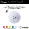 Champion Sports Field Hockey Balls, Regulation Size, 12-Pk, 2.75” Each – NFHS-Approved Sports Hockey Ball Set for Fields, Grass, Turf – High Visibility in Multiple Colors(White (Pack of 12))