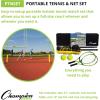 Champion Sports Portable Tennis Game: Racket, Ball and Net Set for 2 Players – 12 feet