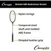 Champion SportsSteel Shaft/Frame Badminton Racket(Black)