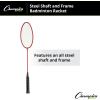 Champion SportsSteel Shaft/Frame Badminton Racket(Red)