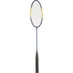 Champion Sports 26″ Steel Single Shaft Badminton Racket with Nylon Coated Steel Strings (Single Racket) – Blue/Yellow – for All Skill Levels