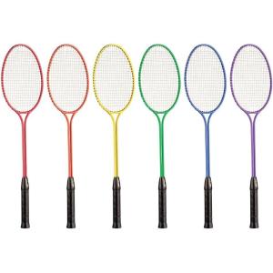 Champion Sports 26″ Twin Shaft Badminton Racket with Braided Nylon Strings (Set of 6) – Multiple Colors – For All Skill Levels