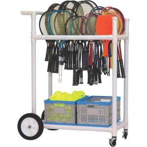 Champion Sports ATRCT Heavy Duty ABS Racket/Ball,Cart, 32.5 x 19 x 35-Inch, White