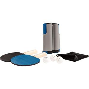 Champion Sports Anywhere Table Tennis: Ping Pong Paddles, Balls, and Portable Net & Post Set To Go, 10.1″L x 10.1″W x 3.2″H