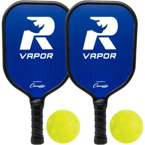 Champion Sports Rhino Pickleball Paddles: Indoor or Outdoor Pickleball Paddles in Wood, Aluminum, Fiberglass, Graphite – Multiple Styles(Rhino Vapor (Aluminum))