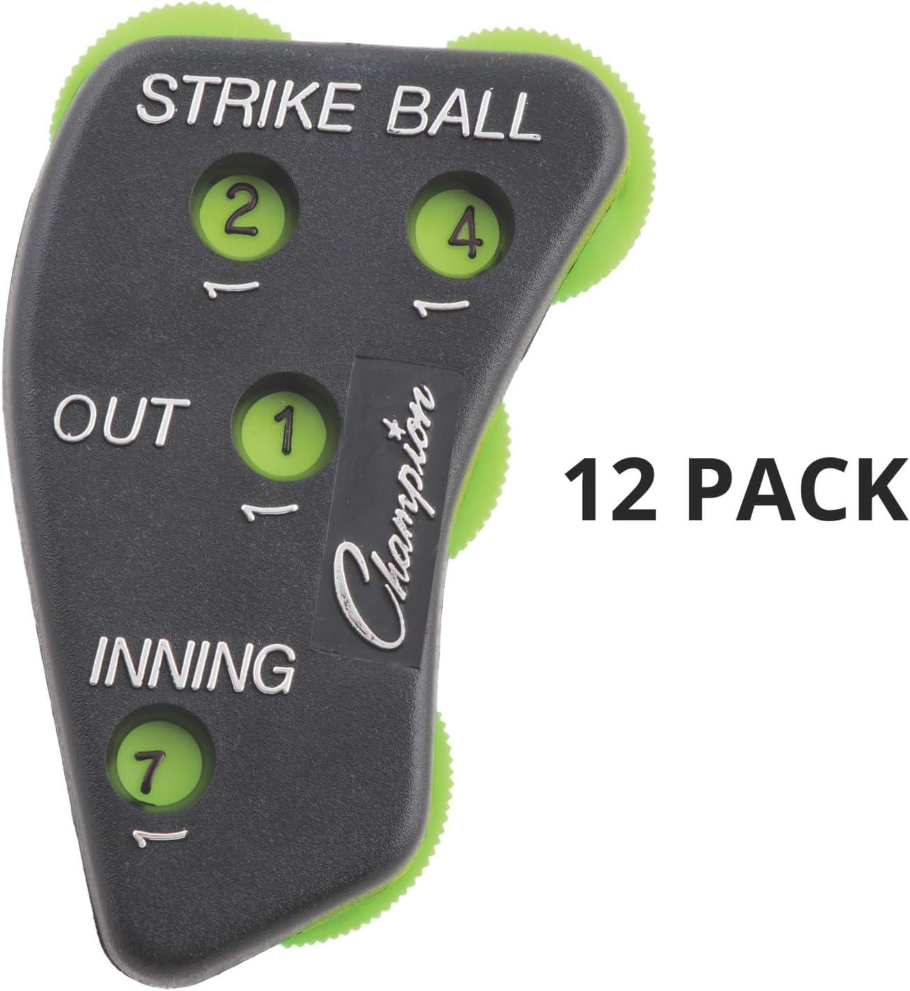 image:imageChampion Sports 4 Wheel Plastic Baseball Umpire Count Indicator Call Order Strikes Balls Outs and Innings Black with Optic Yellow