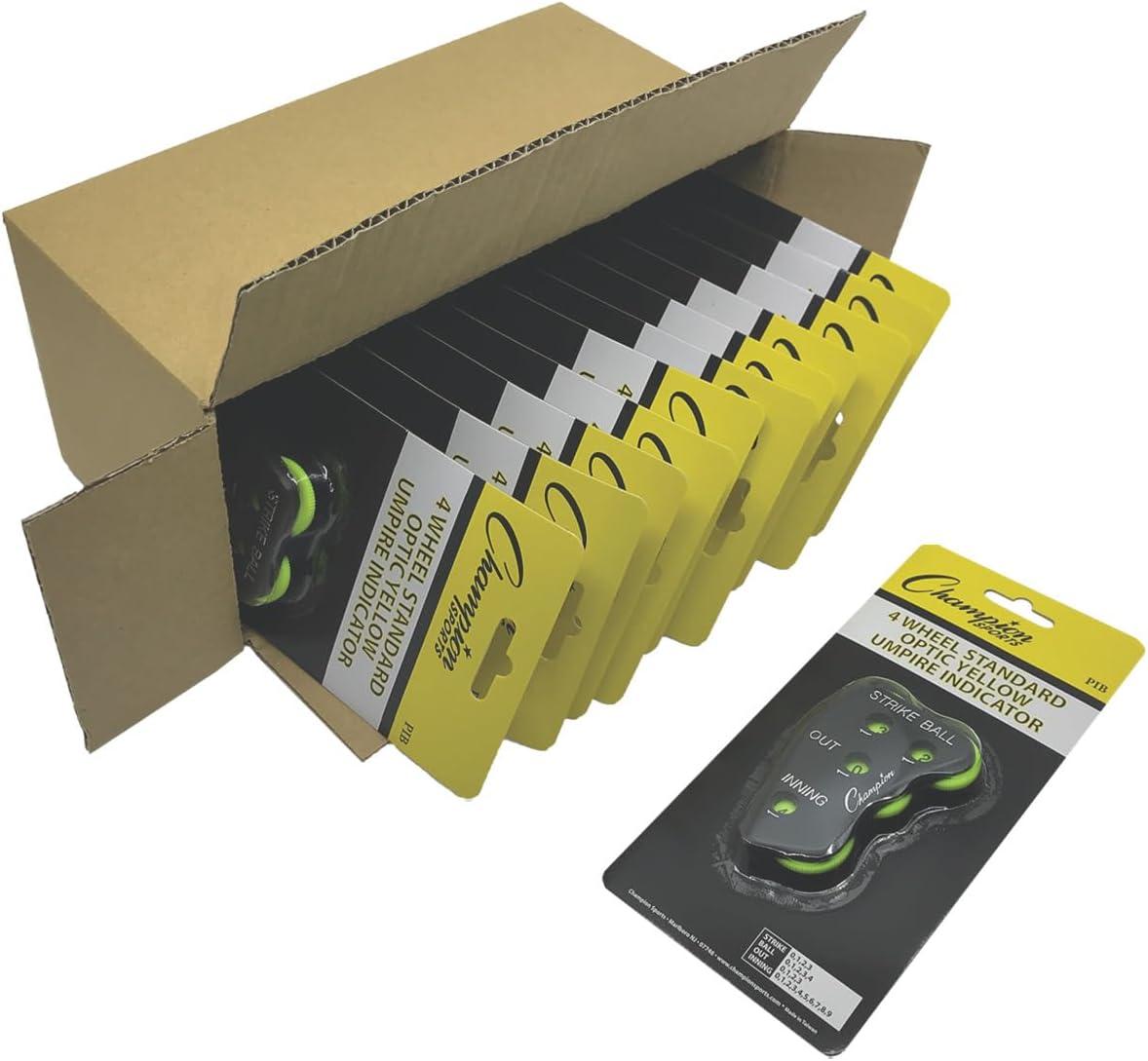 image:imageChampion Sports 4 Wheel Plastic Baseball Umpire Count Indicator Call Order Strikes Balls Outs and Innings Black with Optic Yellow