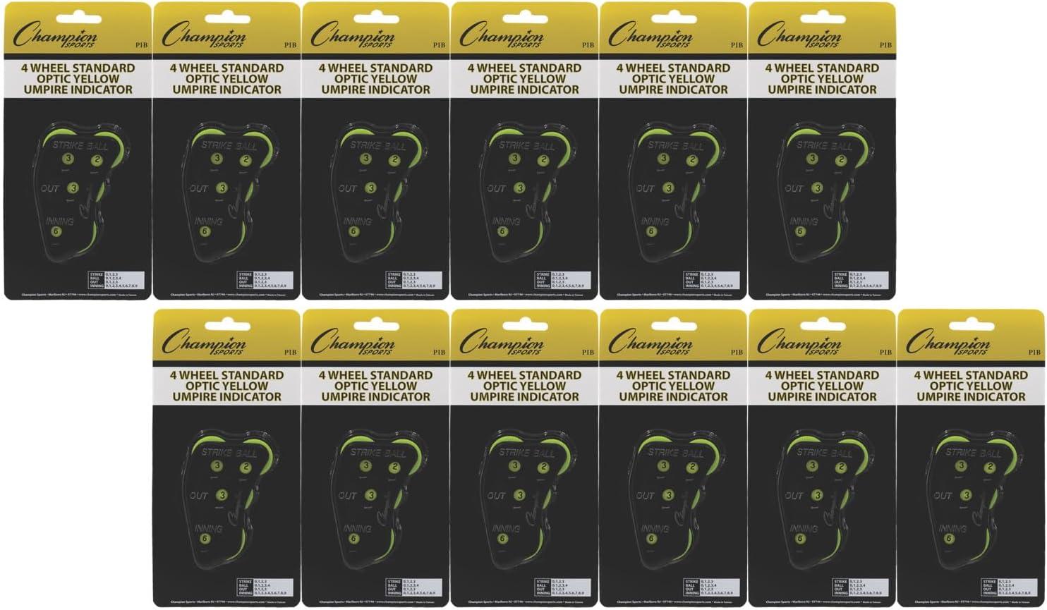 image:imageChampion Sports 4 Wheel Plastic Baseball Umpire Count Indicator Call Order Strikes Balls Outs and Innings Black with Optic Yellow