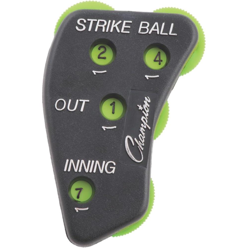 image:imageChampion Sports 4 Wheel Plastic Baseball Umpire Count Indicator Call Order Strikes Balls Outs and Innings Black with Optic Yellow