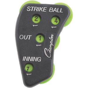 Champion Sports 4 Wheel Plastic Baseball Umpire Count Indicator – Call Order Strikes, Balls, Outs and Innings – Black with Optic Yellow