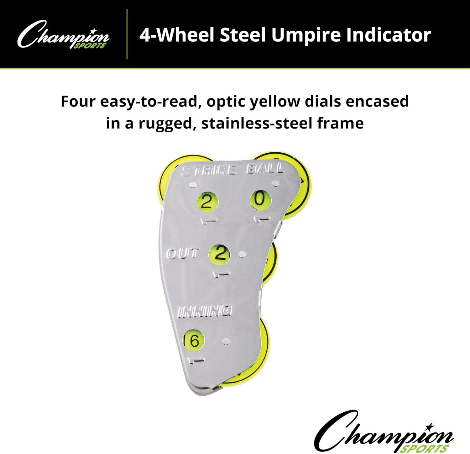 image:imageChampion Sports 4 Wheel Stainless Steel Umpire Indicator Counts Strikes Balls Outs and Innings