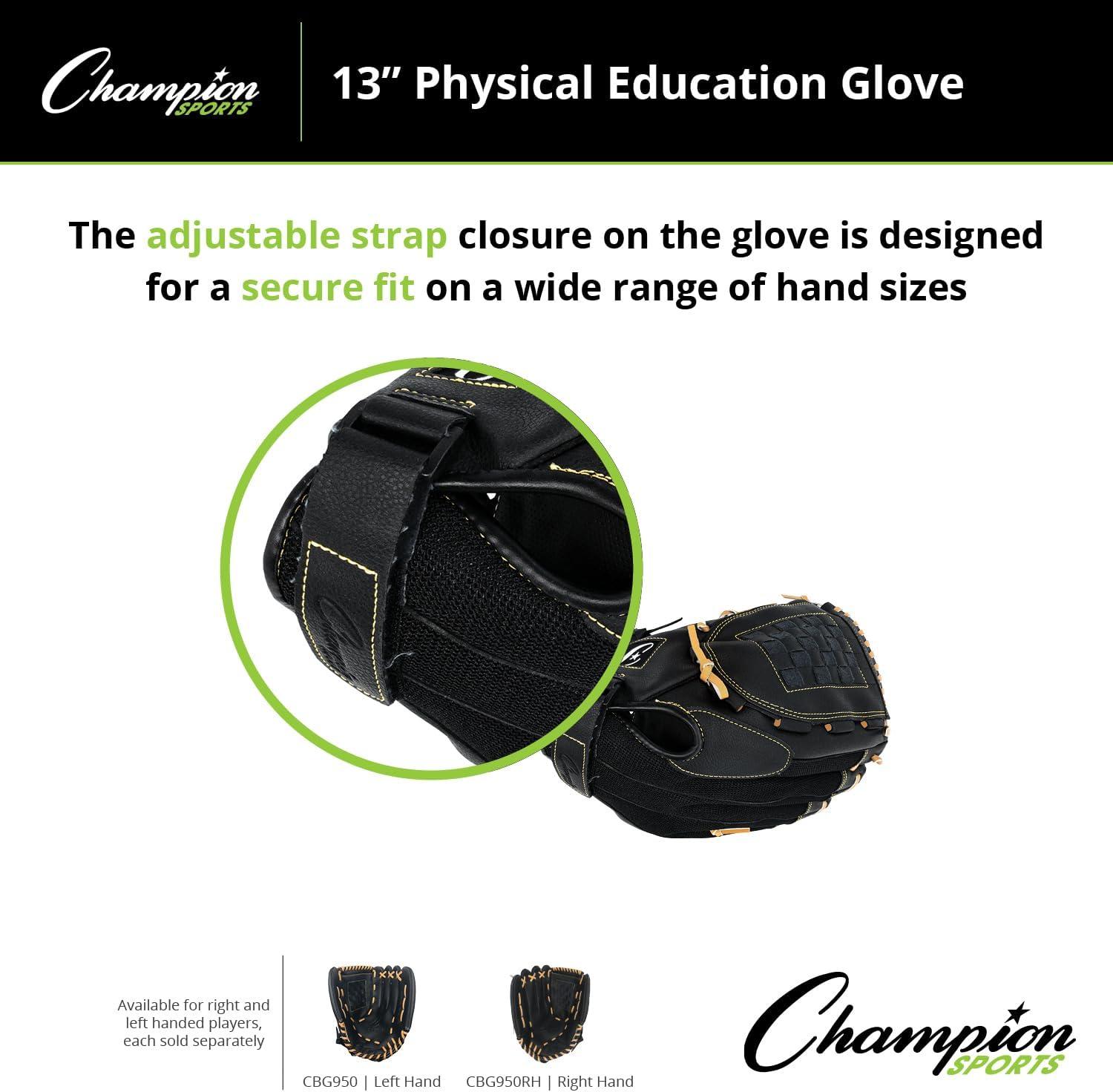 image:imageChampion Sports Exceptional Comfort Grip LeftHanded Glove Triple Bar Open Web with Fastback Design DeepSet Pocket Adjustable Wrist Strap with Velcro Closure Adult XL HS