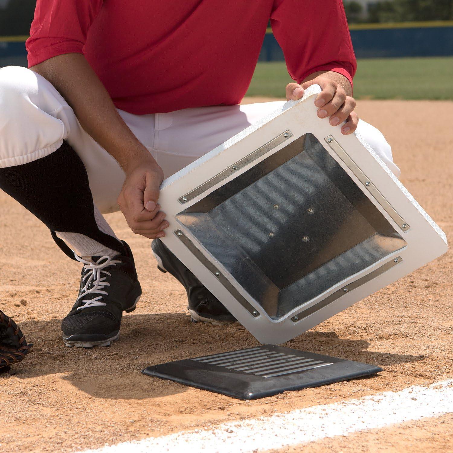 image:imageChampion Sports Magnetic Breakaway Base Hollywood Type Magnet Break Free Youth Baseball Safety Baseball Base with Anchor Plug Stanchion amp Pan 3 Interchangable Plates with One Base