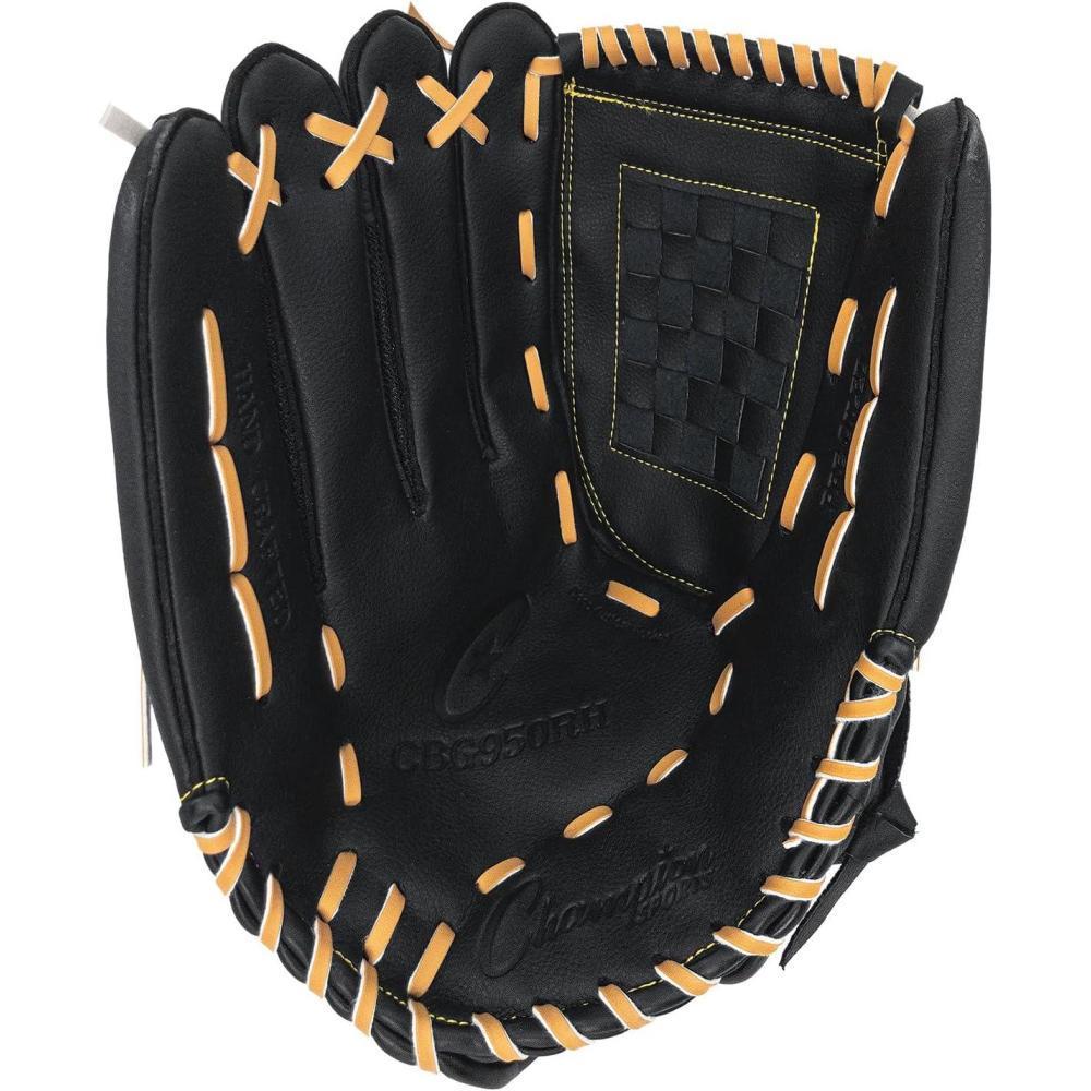 image:imageChampion Sports Exceptional Comfort Grip LeftHanded Glove Triple Bar Open Web with Fastback Design DeepSet Pocket Adjustable Wrist Strap with Velcro Closure Adult XL HS