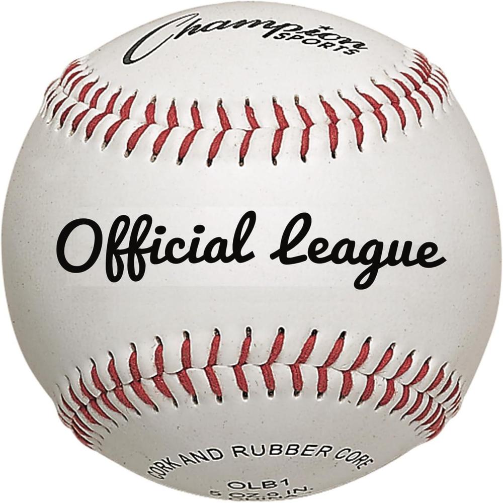 image:imageChampion Sports Leather Baseball Set Dozen Indoor Outdoor Genuine Leather Official League Baseballs for Practice Training or Real Game OLB1 Pack of 12