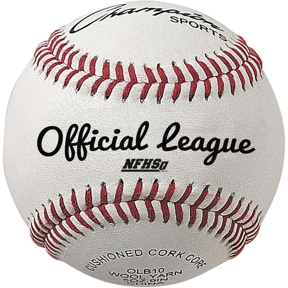 image:imageChampion Sports Leather Baseball Set Dozen Indoor Outdoor Genuine Leather Official League Baseballs for Practice Training or Real Game OLB10 Pack of 12