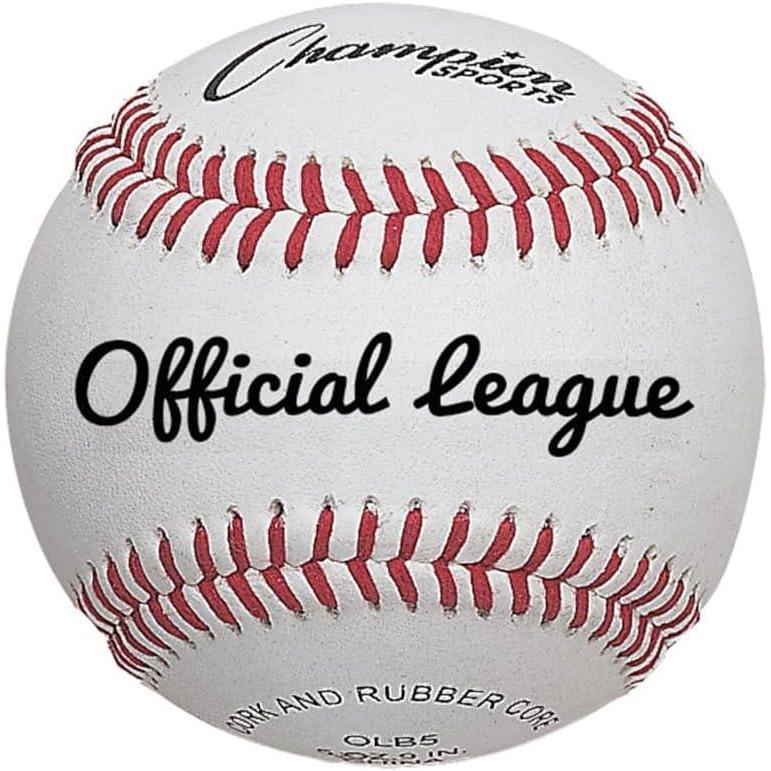 image:imageChampion Sports Leather Baseball Set Dozen Indoor Outdoor Genuine Leather Official League Baseballs for Practice Training or Real Game OLB5 Pack of 12