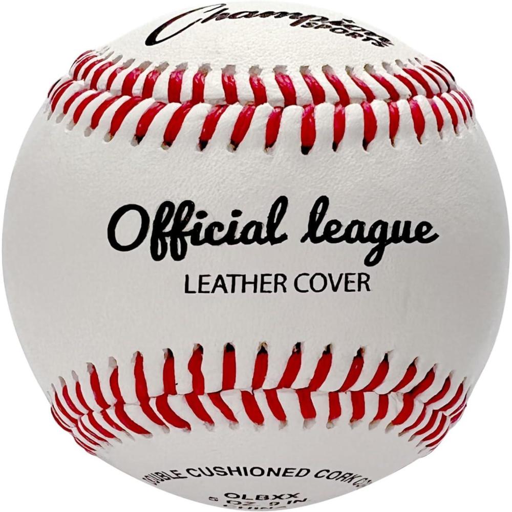 image:imageChampion Sports Leather Baseball Set Dozen Indoor  Outdoor Genuine Leather Official League Baseballs for Practice Training or Real Game  OLBXX Pack of 12