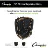 Champion Sports Exceptional Comfort Grip Left-Handed Glove – Triple Bar Open Web with Fastback Design – Deep-Set Pocket, Adjustable Wrist Strap with Velcro® Closure – Adult XL – H.S.