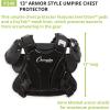 Champion Sports Umpire Chest Protector: 3 Millimeter Molded Plate Armor Style Softball & Baseball Chest Protector – 13″ – Black