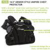 Champion Sports Umpire Chest Protector: 3 Millimeter Molded Plate Armor Style Softball & Baseball Chest Protector – Black