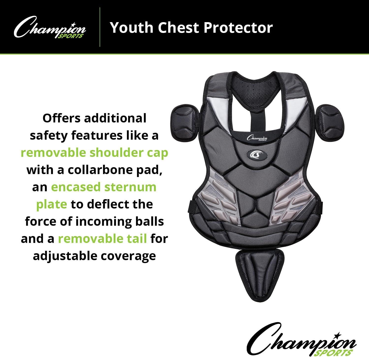 image:imageChampion Sports 13 Lightweight Multilayered Youth Models Baseball Chest Protector Removable Shoulder Cap and Tail Chest Protector Ages 912