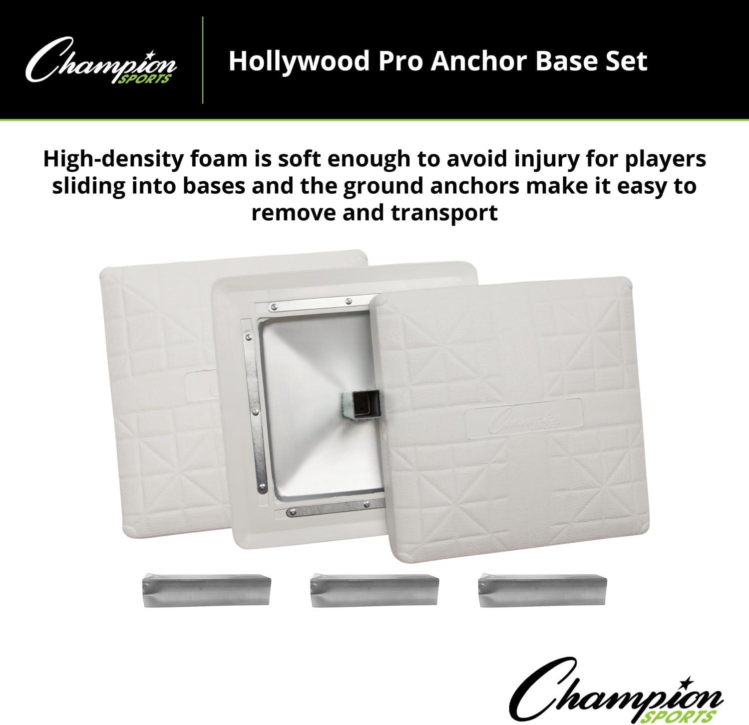 image:imageChampion Sports Pro Anchored BaseballSoftball Base Sets HeavyDuty Bases with Welded amp Bolted Stanchions Base Replacement Pins amp Anchor PlugsAnchored Base Set with Bolted Stanchion Pan